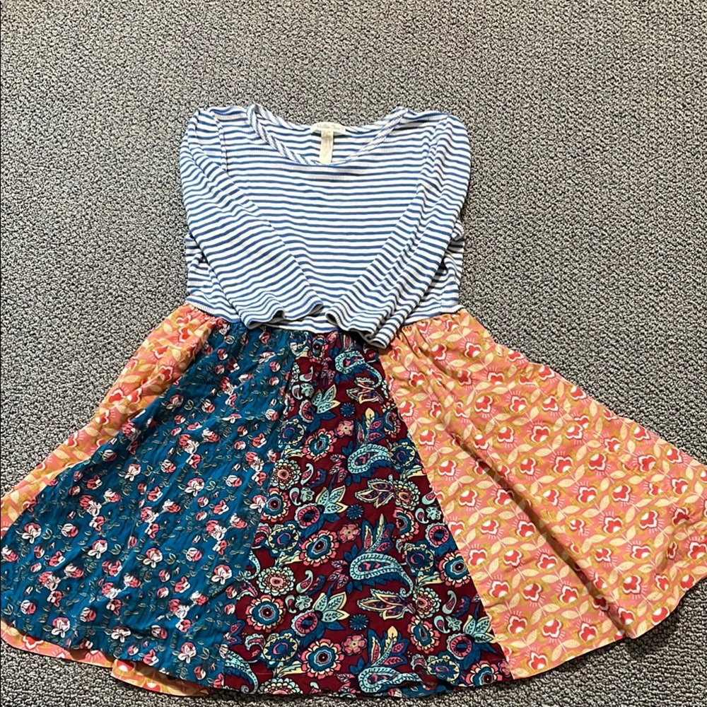 Matilda Jane Striped Multicolor Patchwork Dress